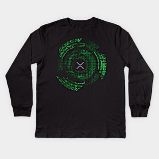 Ripple XRP in Futuristic design Kids Long Sleeve T-Shirt